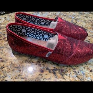 Red Glitter Toms
